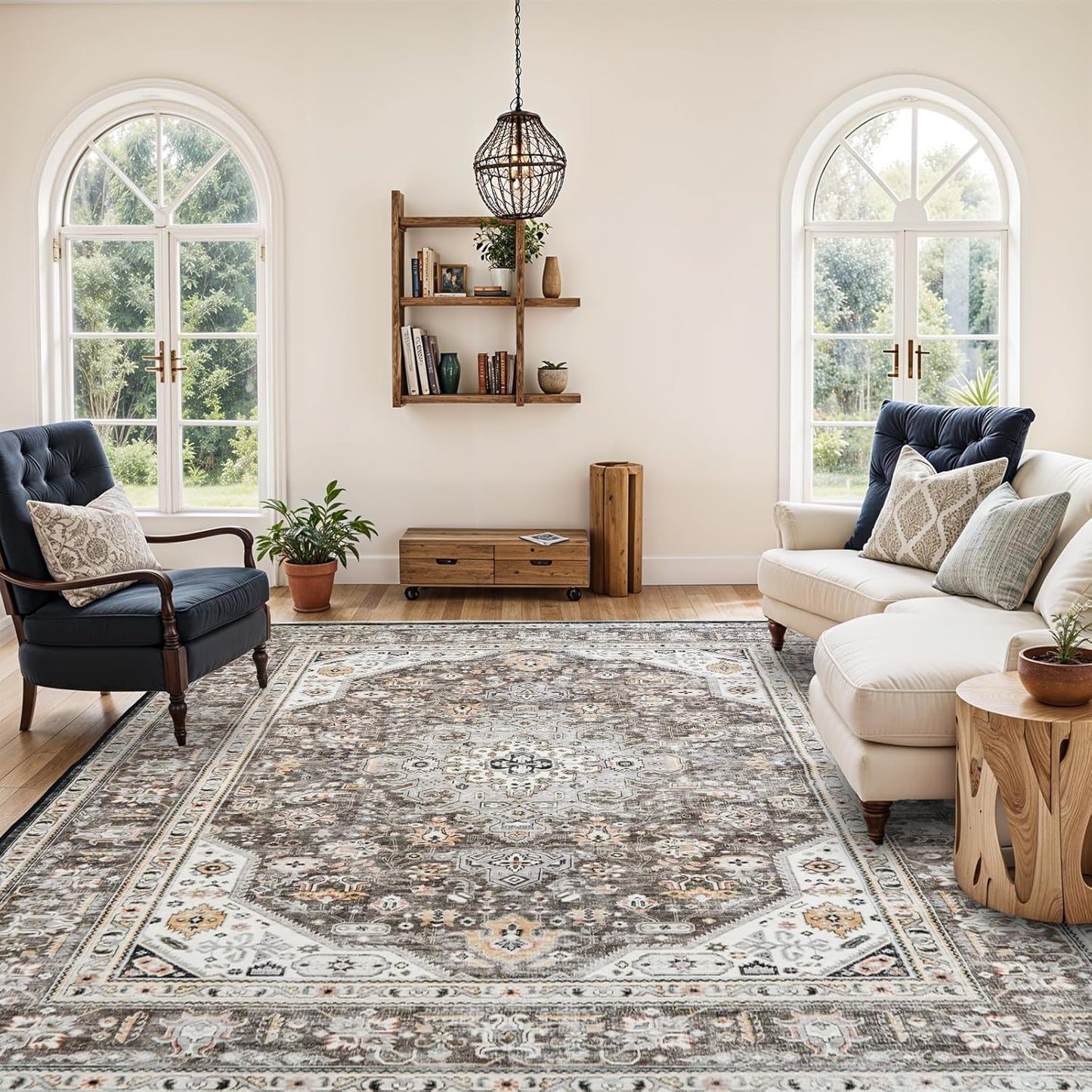 HILORUUG 8x10 Area Rugs Washable - Vintage Farmhouse Style