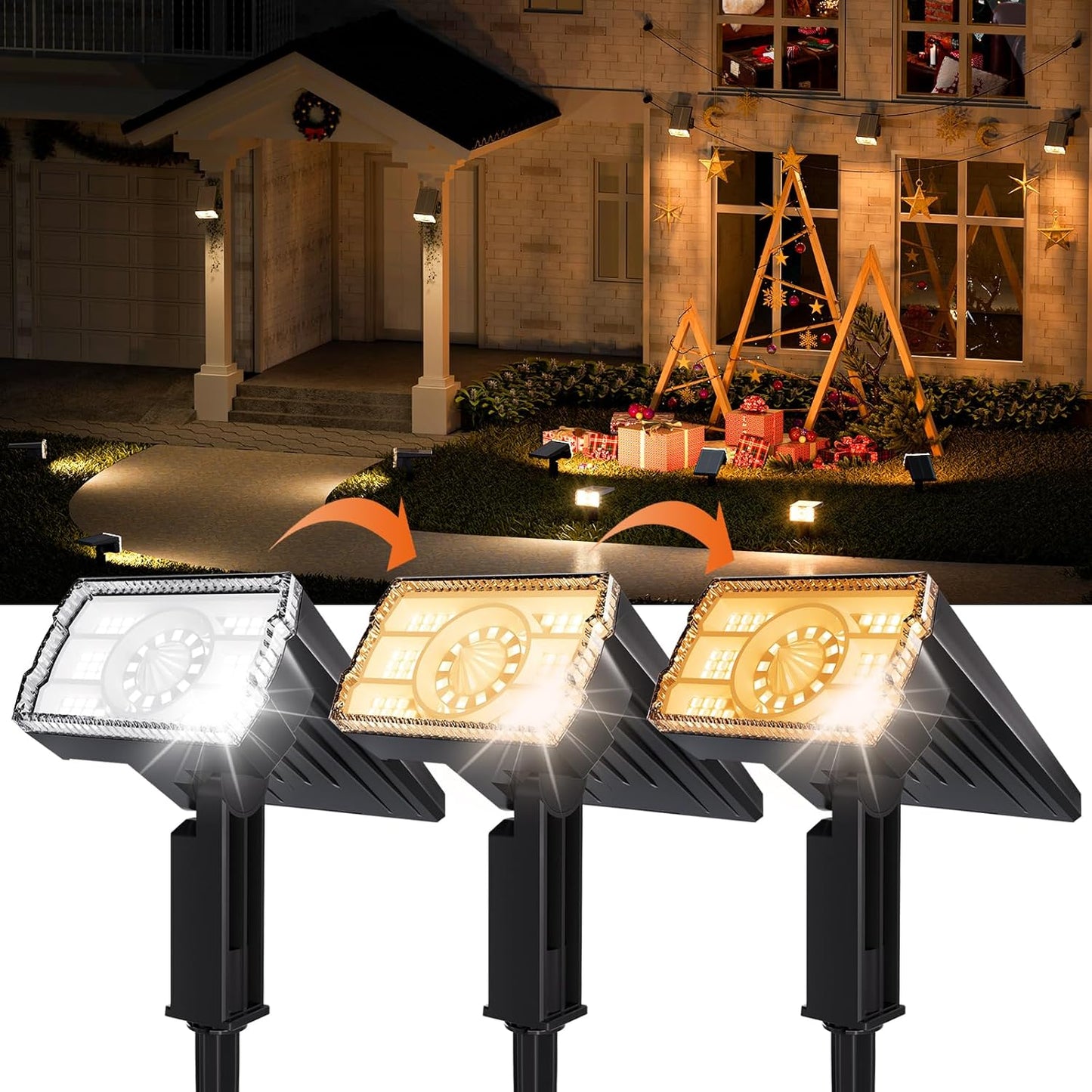 Solar Spotlights Outdoor Waterproof IP67 for Garden and Pathway