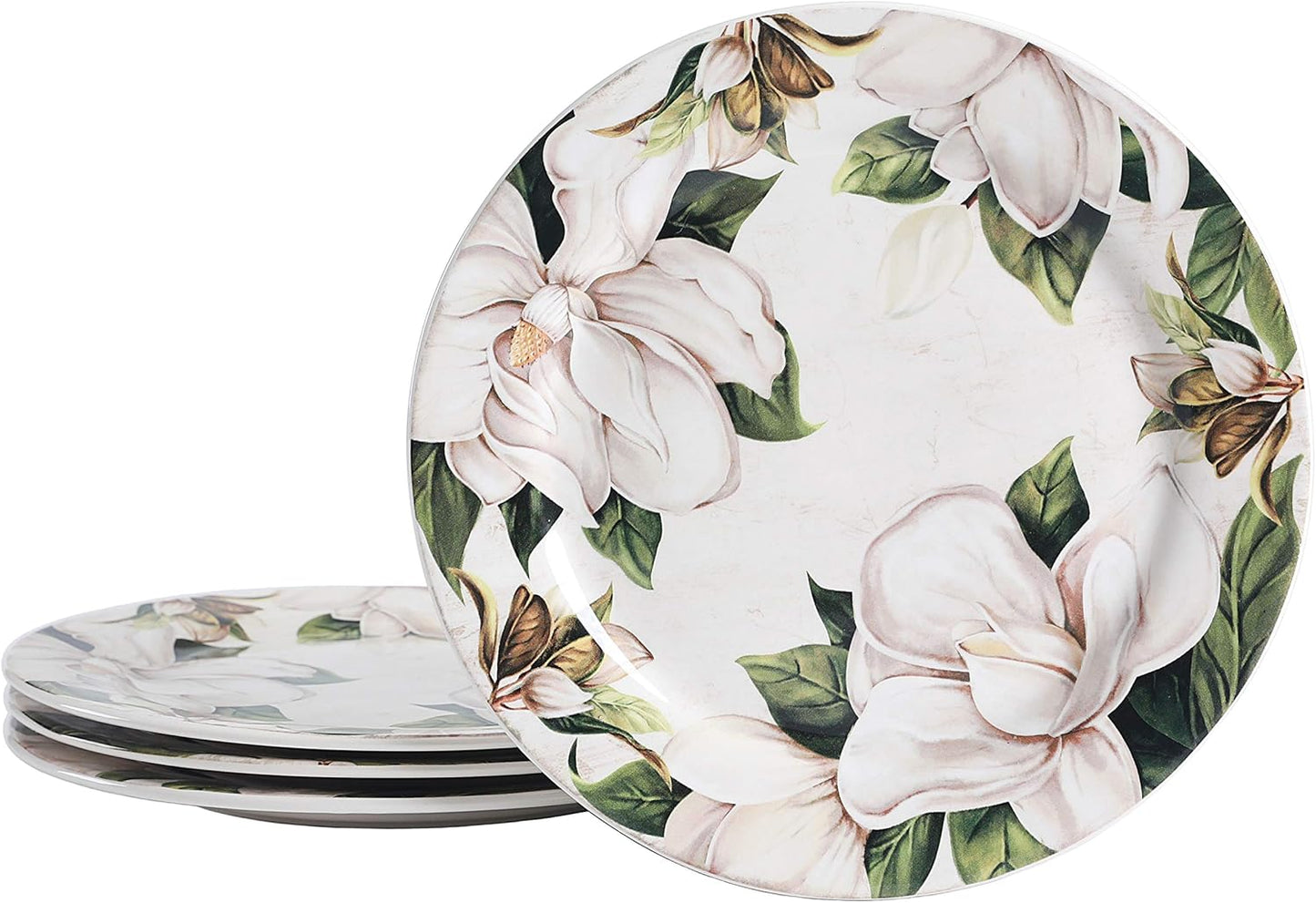 Bico Magnolia Floral Dinner Plates Set of 4 for Stylish Dining