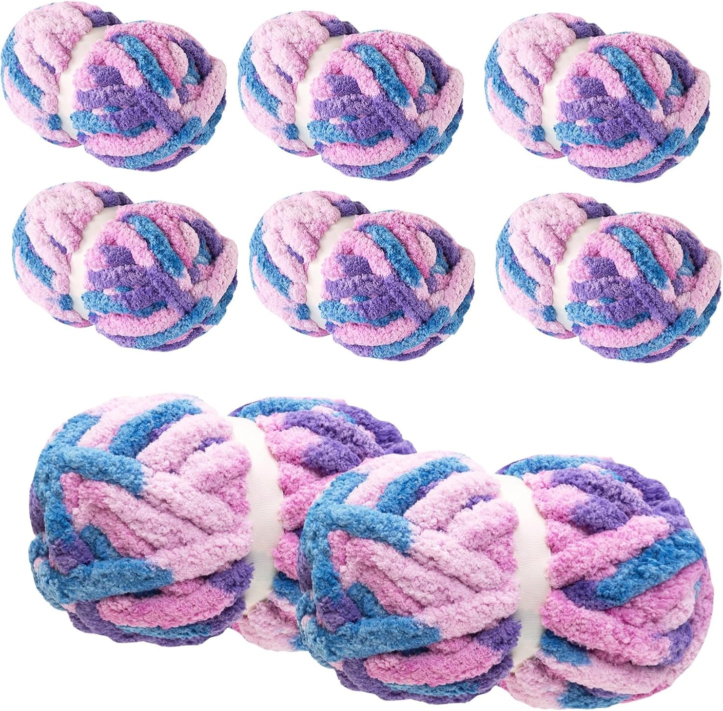 Chunky Yarn for Hand Knitting & Crocheting - Mixed Color Soft