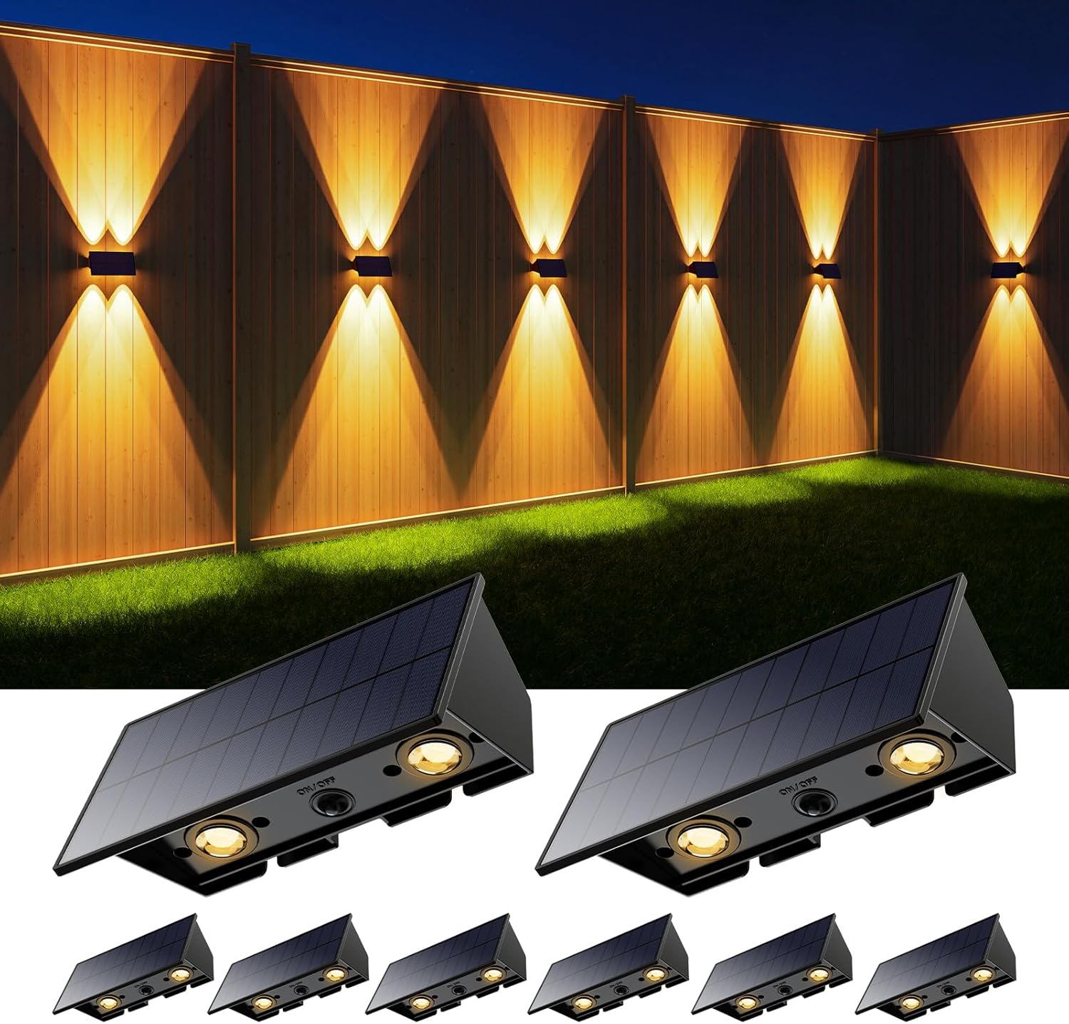 8 Pack Solar Powered Fence Lights for Outdoor Decorative Use