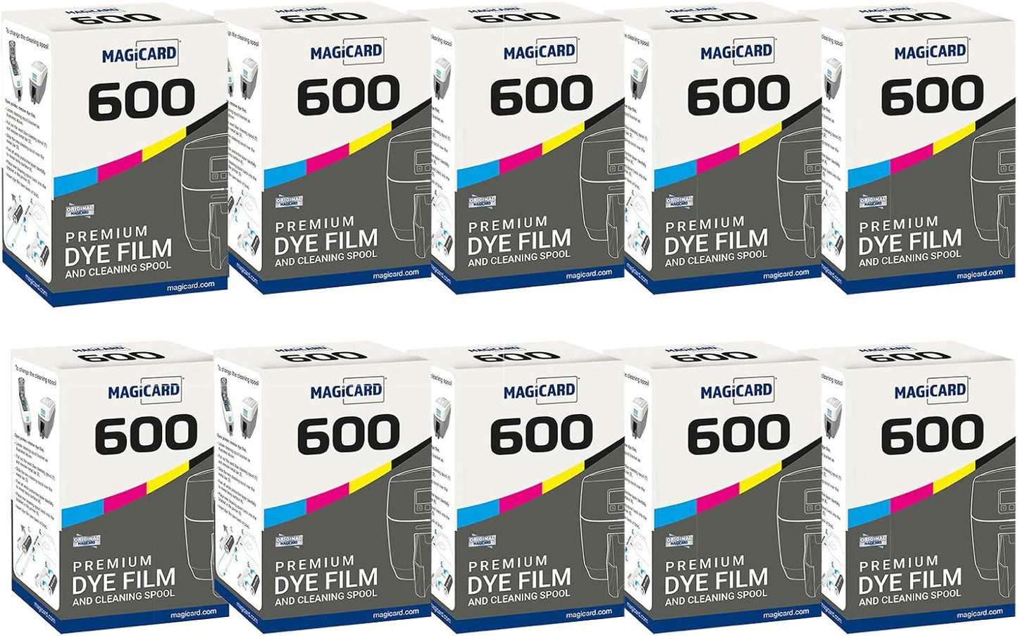 Bodno 10 x Magicard 600 Printer MB300YMCKO Color Ribbon