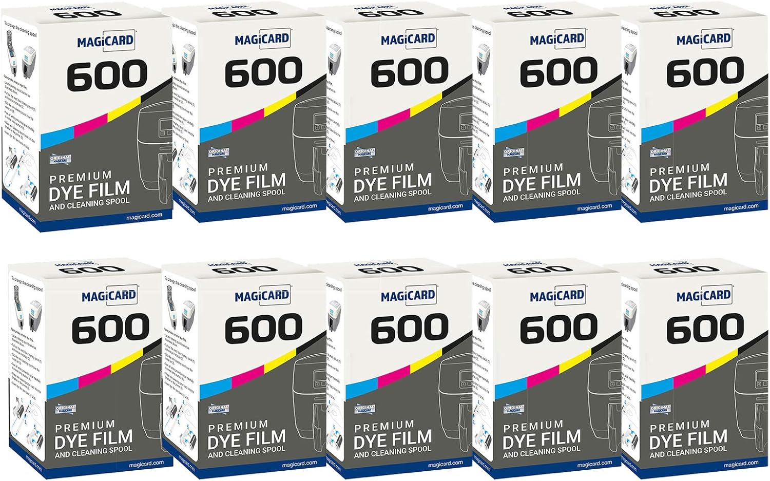Bodno 10 x Magicard 600 Printer MB300YMCKO Color Ribbon