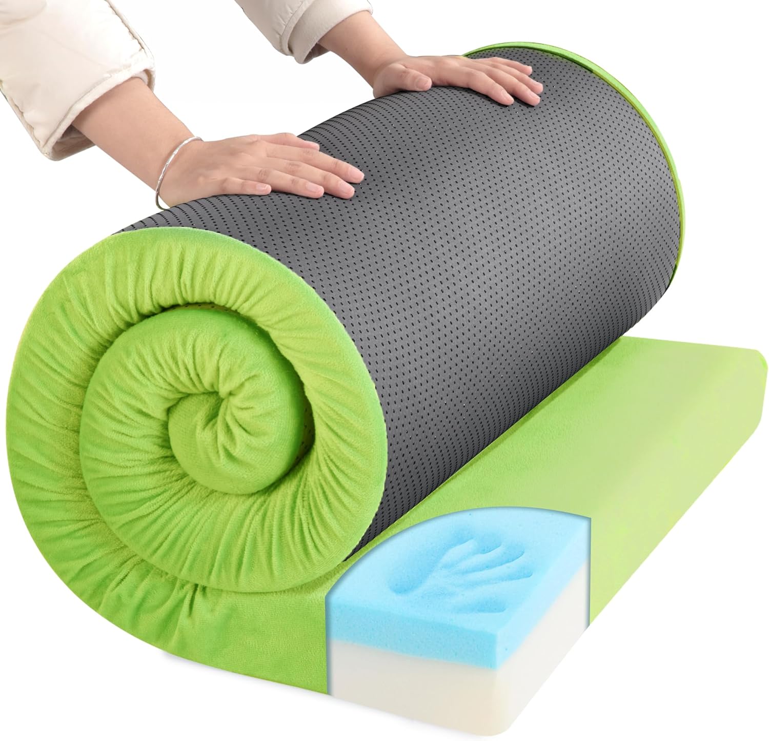 HOMBYS 3 Inch Thick Waterproof Memory Foam Camping Mattress