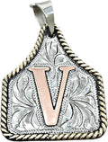Handmade Cow Tag Copper Initial Necklace - Personalized Rugged Style
