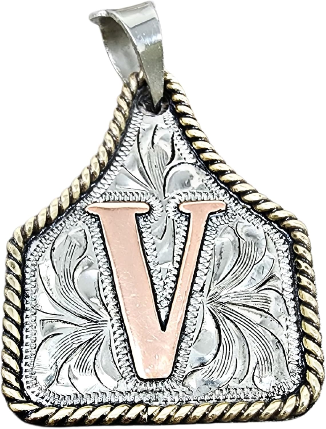 Handmade Cow Tag Copper Initial Necklace for Unique Style