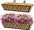 24 in Window Box Planters 2 Pack - Adjustable Railing Hanging Baskets