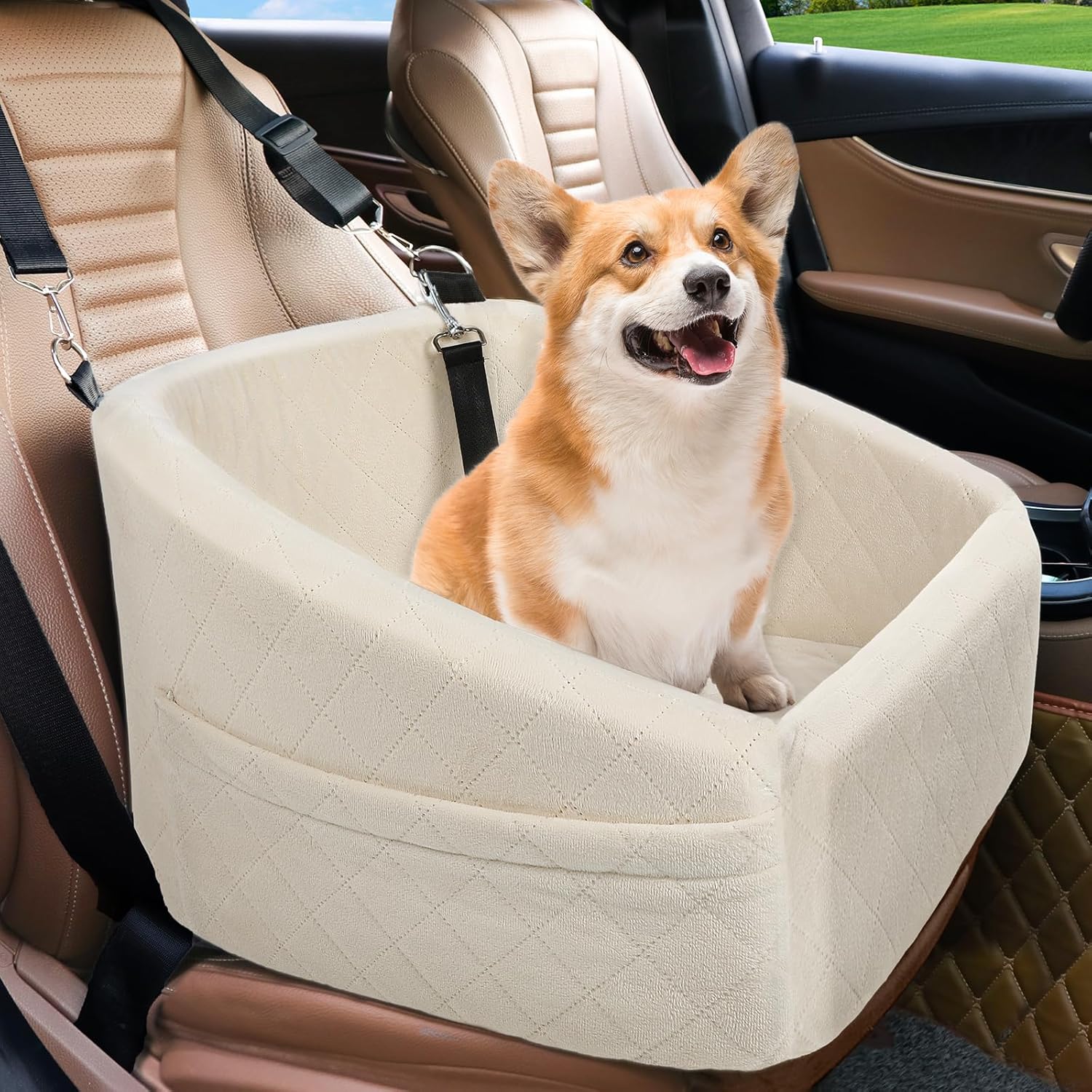 Dog Car Seat for Small Medium Dogs, Detachable Booster Seat