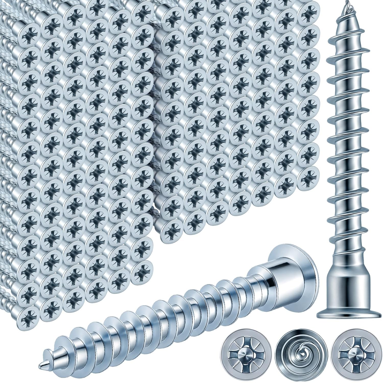Blulu 400 Pcs 7 mm x 50 mm Confirmat Screws for DIY Projects