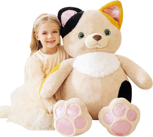 EARTHSOUND Giant Cat Stuffed Animal Plush Toy for Kids