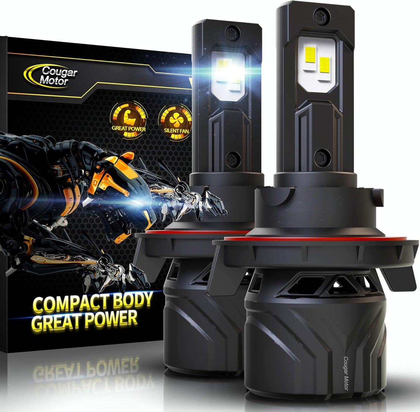 Cougar Motor H13 Bulbs - 9008 Fog Lights with 6500K Brightness