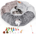 Large Cat Tunnel and Donut Bed - Long Play Tunnel for Multiple Cats
