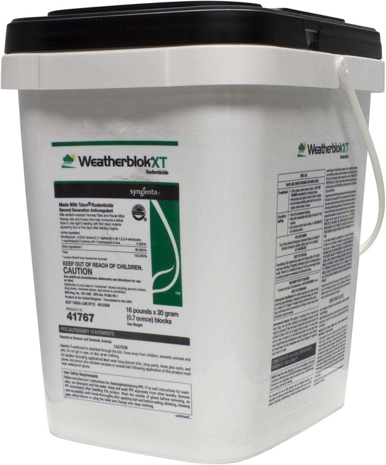 Talon WeatherBlok XT Rodenticide 16LB Pail for Outdoor Use