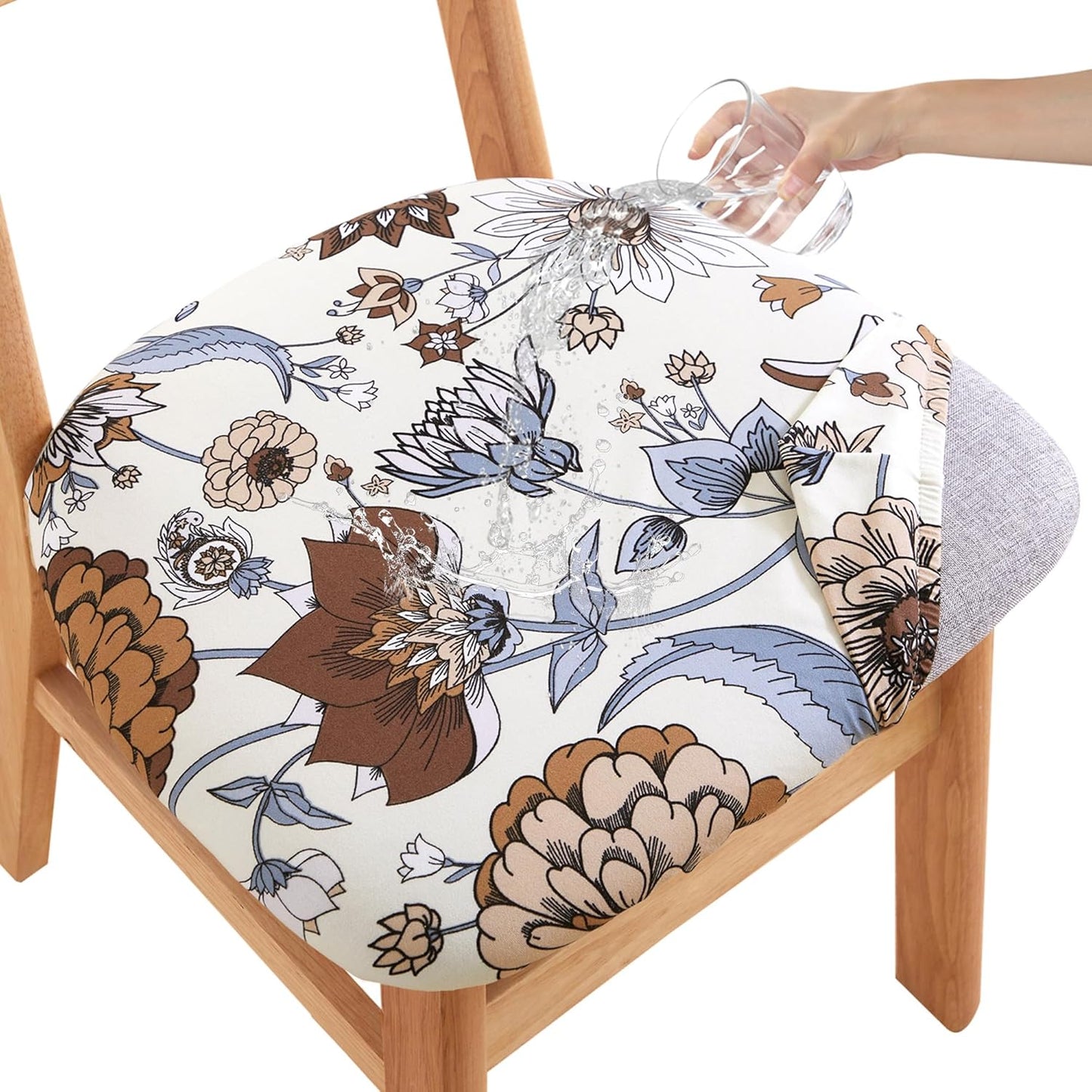 CRFATOP Waterproof Dining Chair Seat Covers Set of 6 for Protection