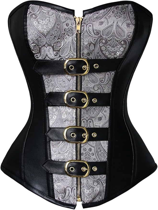 Charmian Women's Spiral Steel Boned Steampunk Gothic Corset