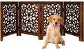 Free Standing Dog Gate 4 Panel Foldable Wooden Gate - Portable Indoor