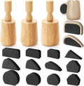 3 Pcs Coffee Cup Pottery Molds Set - Wood Slump Press for DIY Mugs