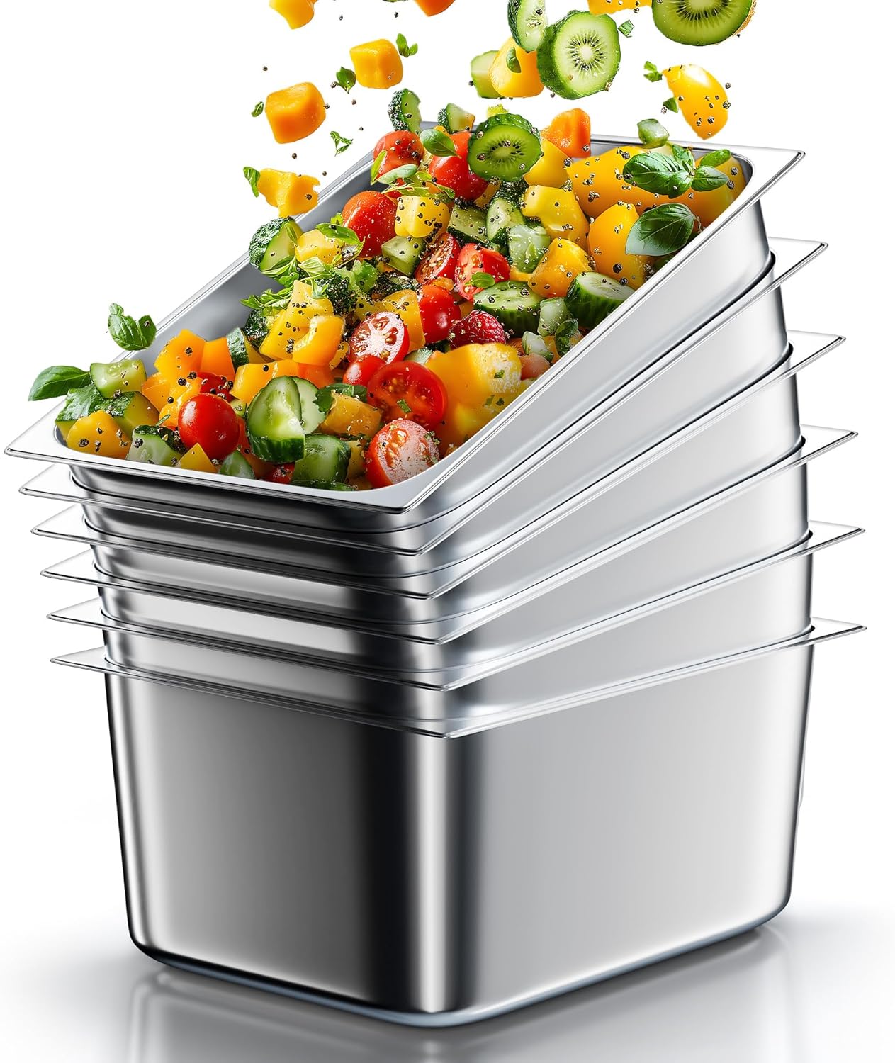 WantJoin Steam Table Pans 1/2 Size for Catering and Buffets