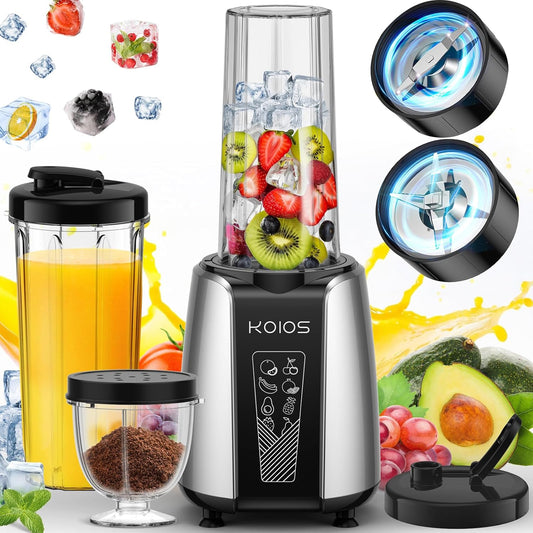 KOIOS 1000w Smoothie Blender: 12Pcs Combos, Portable & Non-BPA
