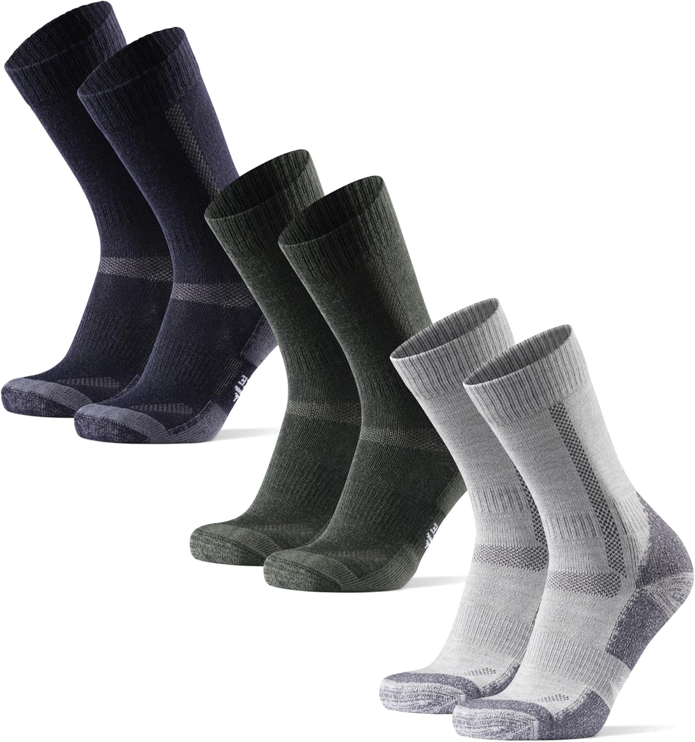 Merino Wool Hiking Crew Socks for Men & Women - 3 Pairs