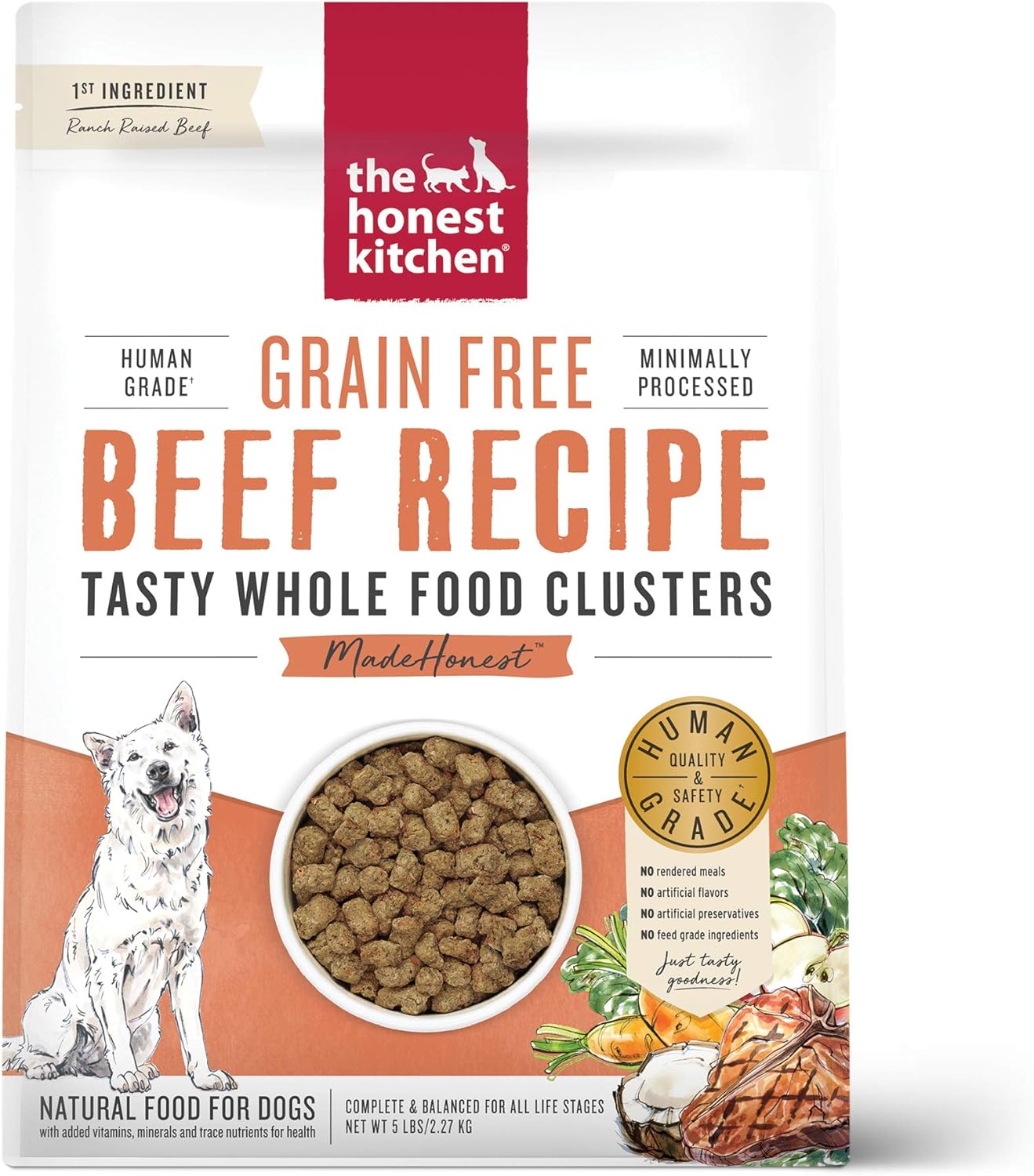 Whole Food Clusters Grain Free Beef Dry Dog Food for Pets
