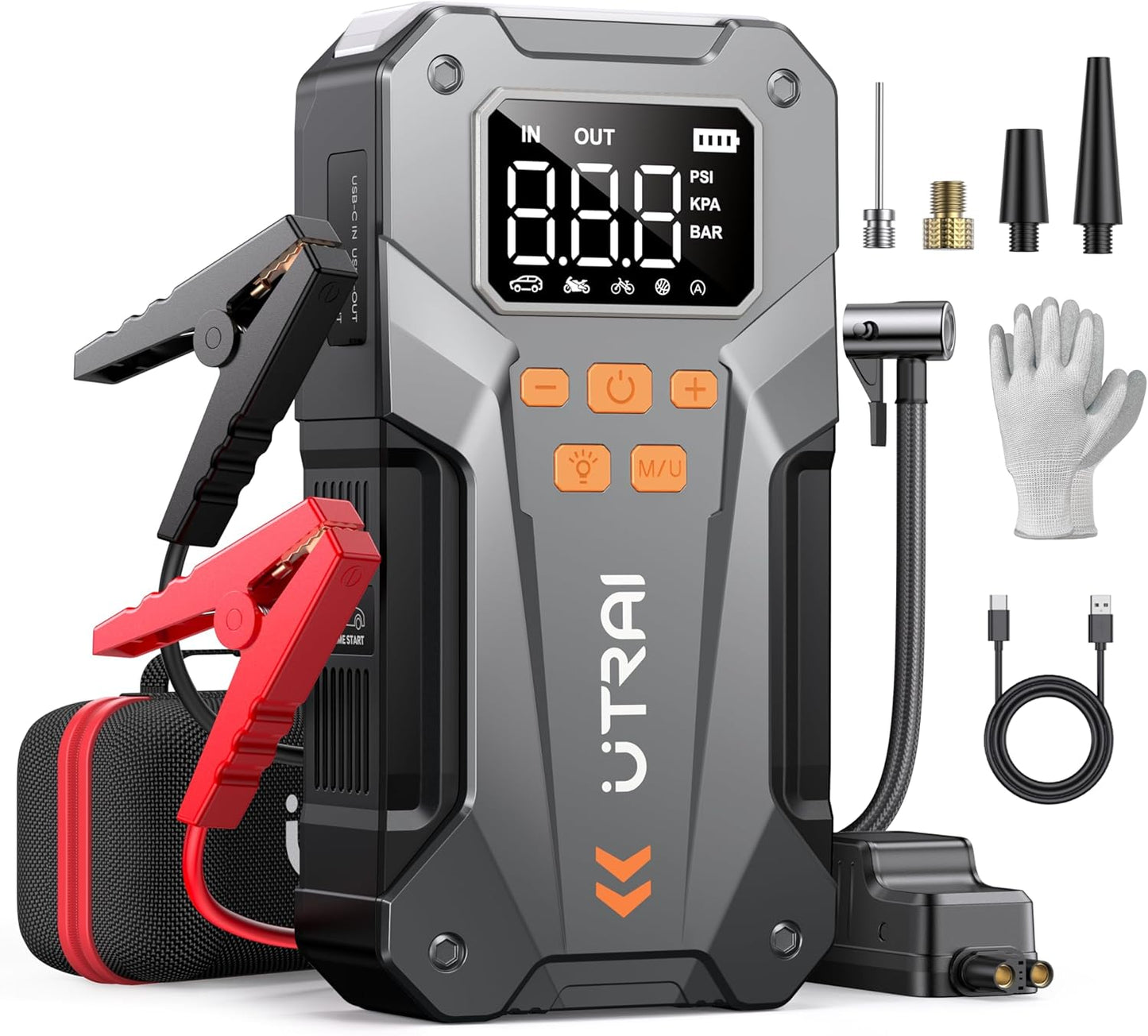 UTRAI 5000A Jump Starter with Air Compressor for All Vehicles