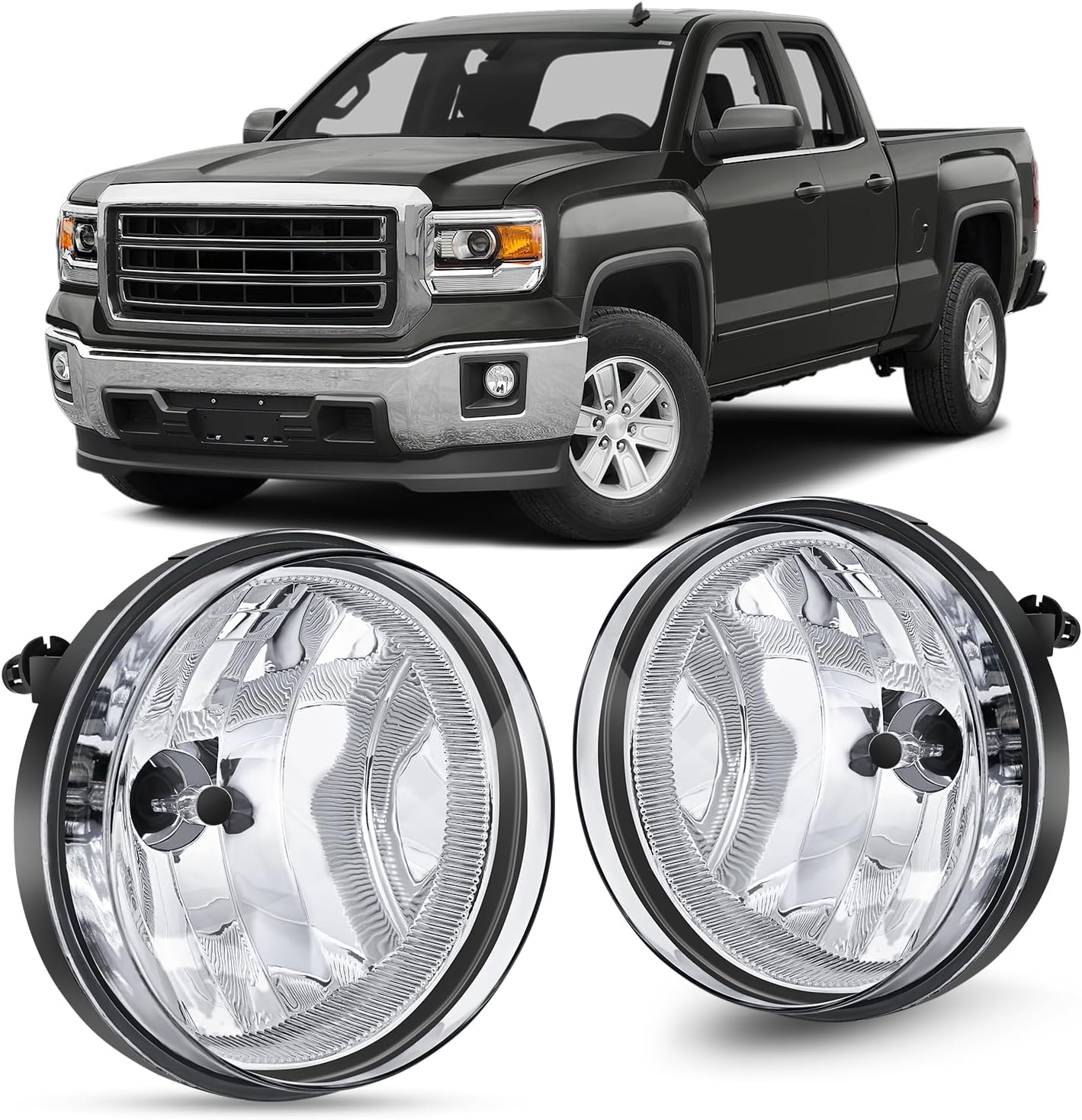 Nilight Fog Light Assembly for GMC Sierra 1500 2500HD 3500HD