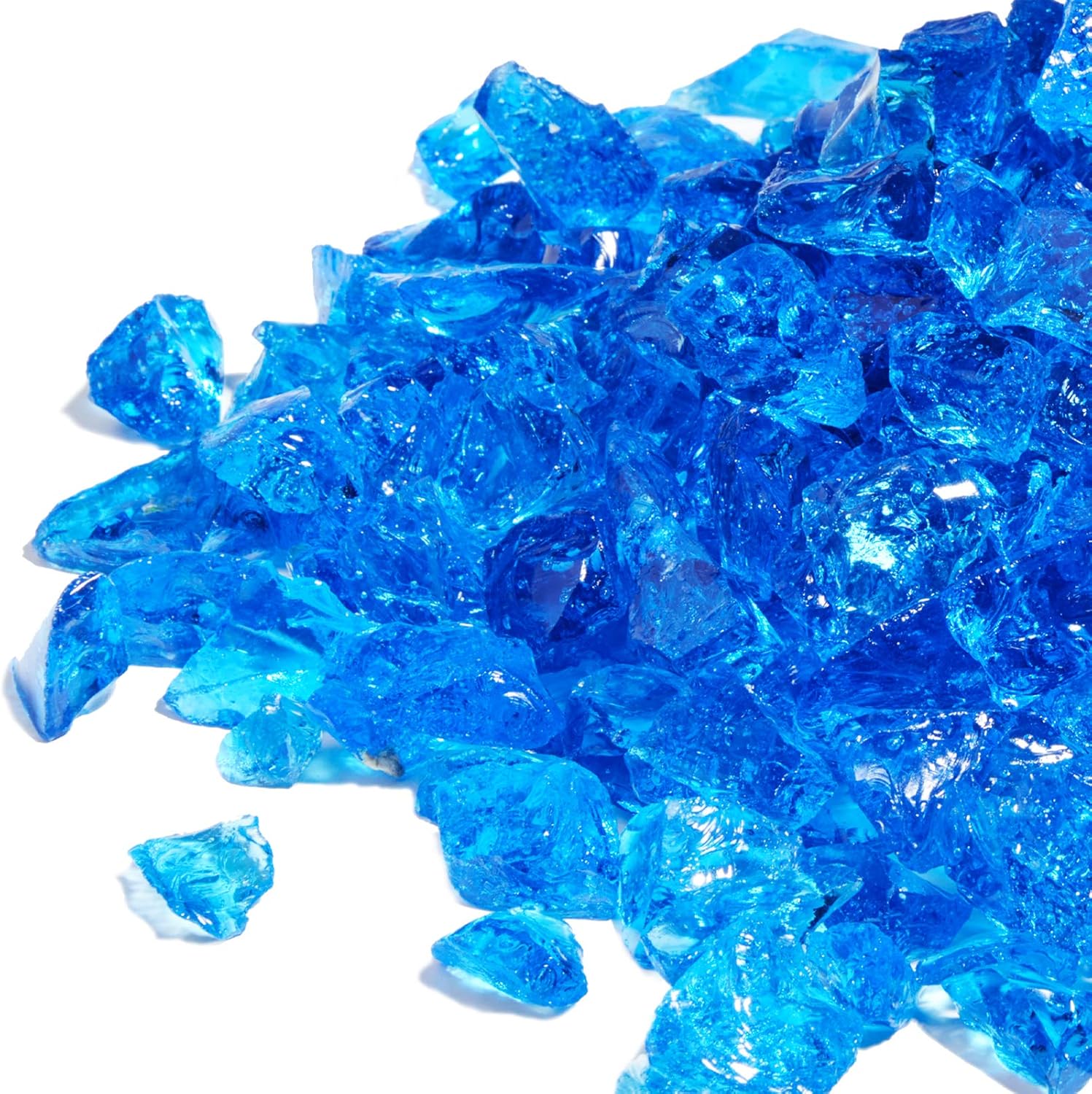 GASPRO 10 lbs Fire Glass for Propane Fire Pit - Turquoise Sparkle