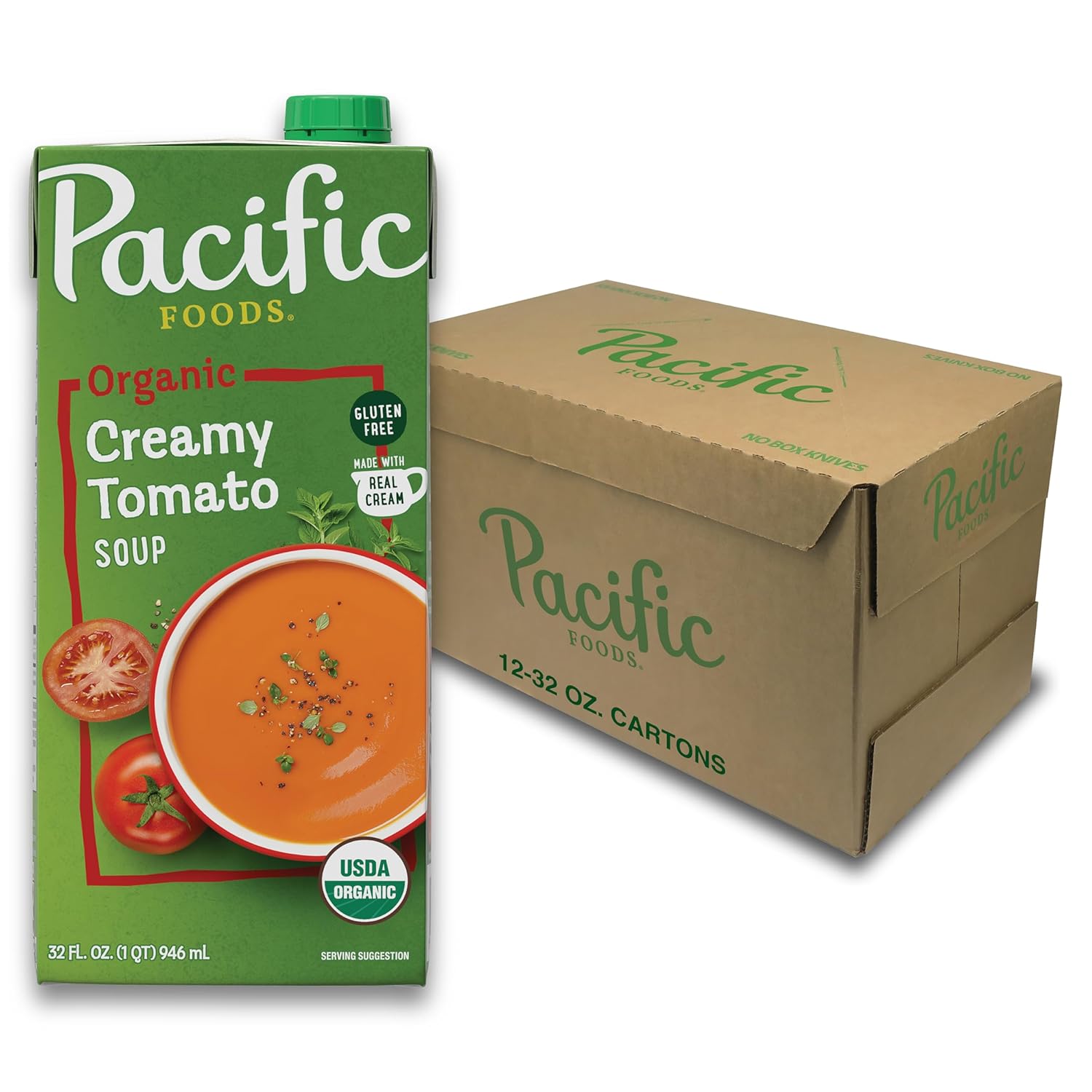 Organic Creamy Tomato Soup by Pacific Foods - 32 oz Carton
