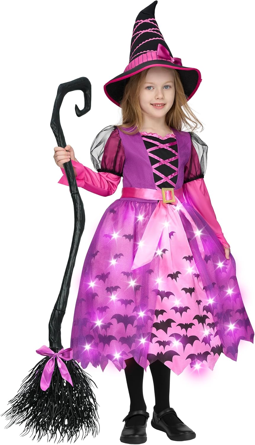 Light Up Polka Dots Witch Tutu Costume for Girls and Toddlers