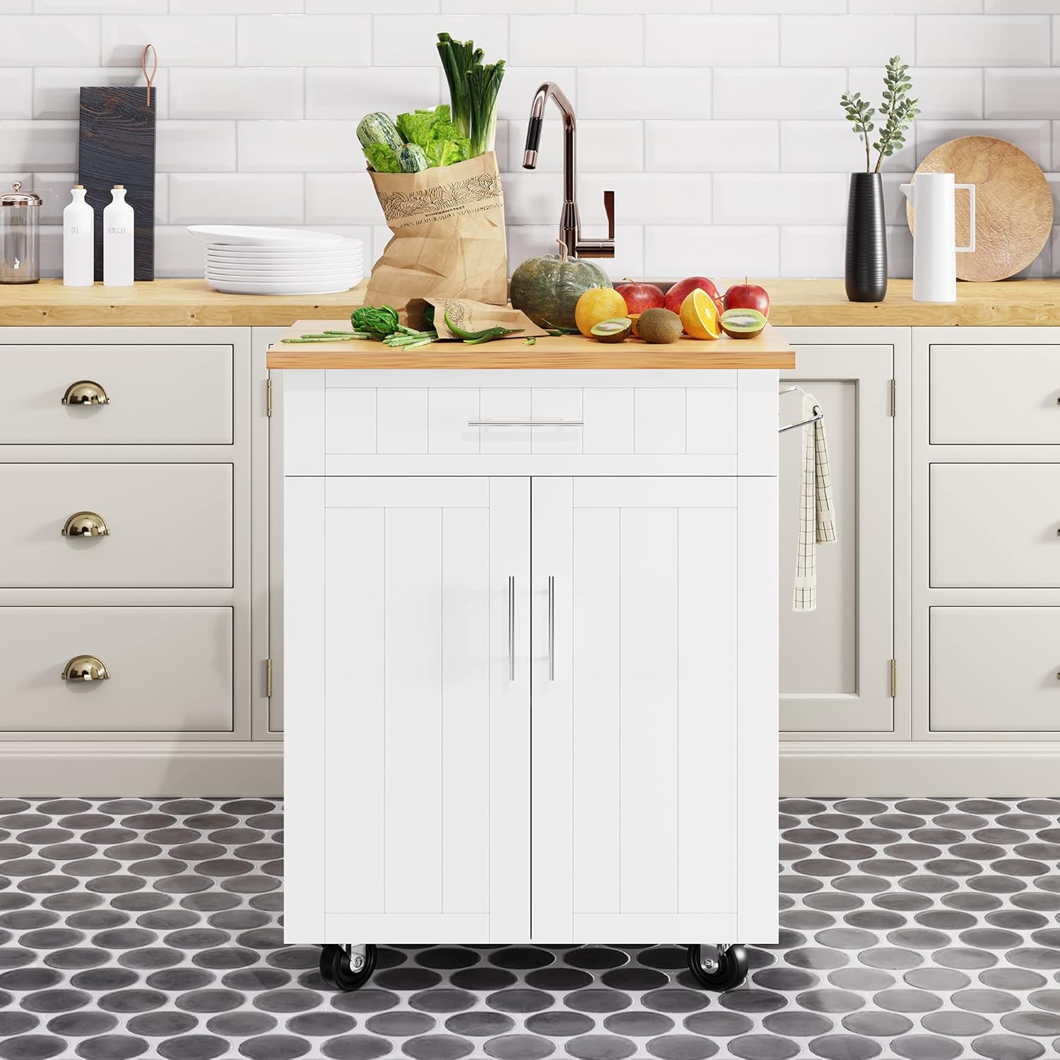 Shintenchi Rolling Kitchen Cart - Smart Storage Solution