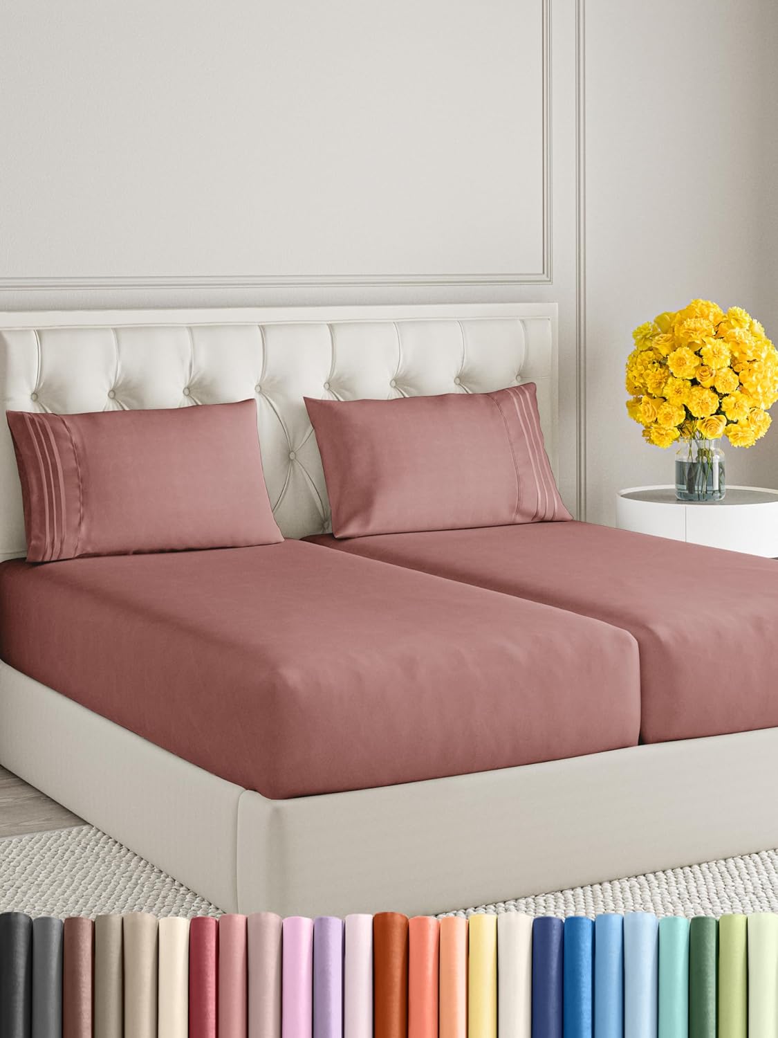Split King Size 5 Piece Sheet Set - Extra Soft & Breathable