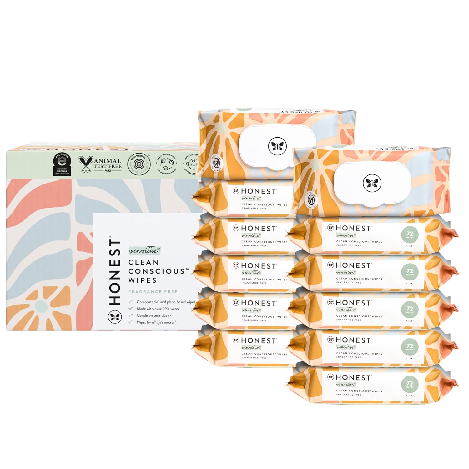Clean Conscious Multi-Use Wipes for Sensitive Skin - 864 Count