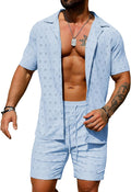 URRU Men's Summer Beach Set: Stylish Floral Lace Outfit