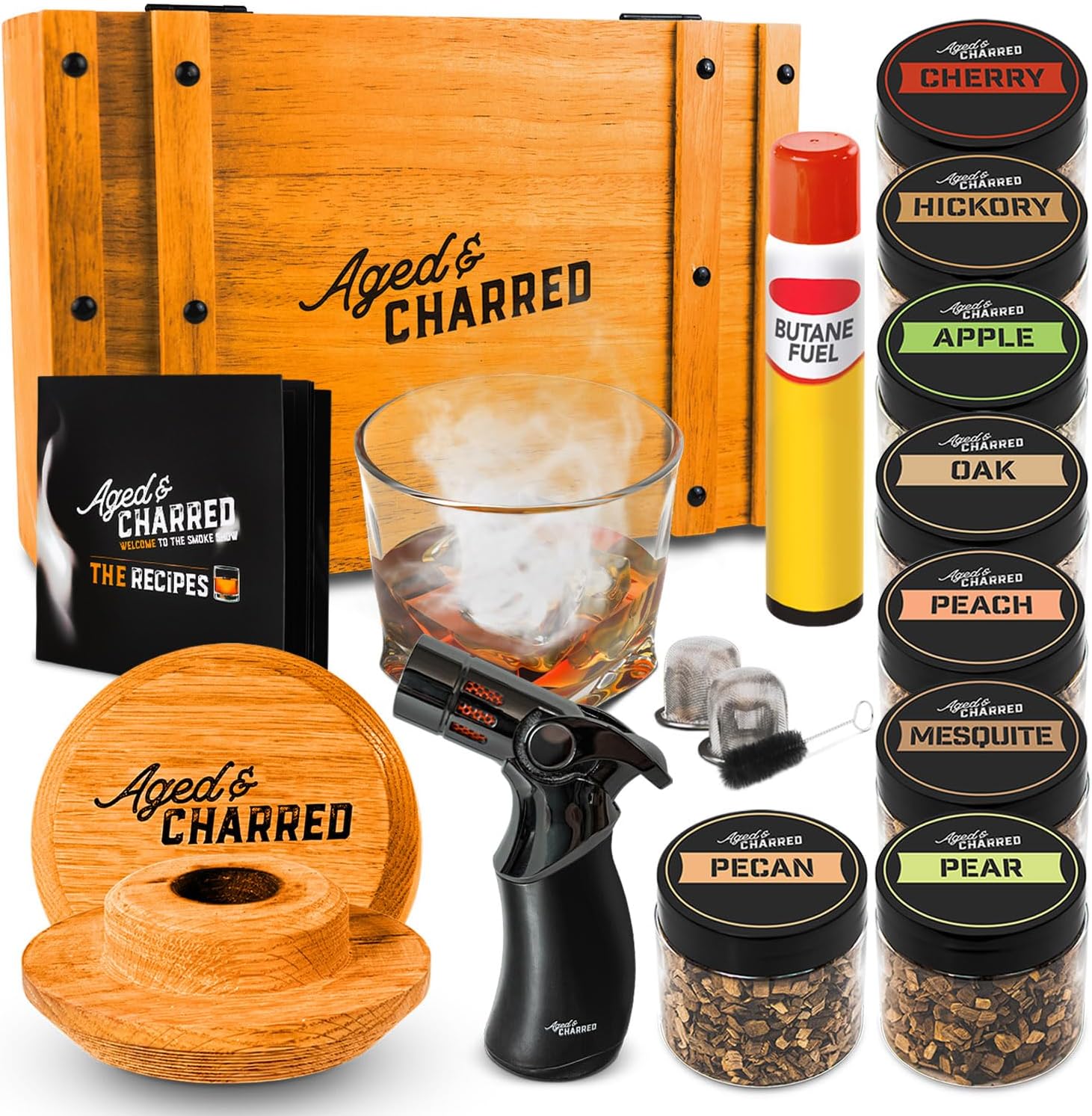 Premium Oak Whiskey Smoker Kit - Aged & Charred
