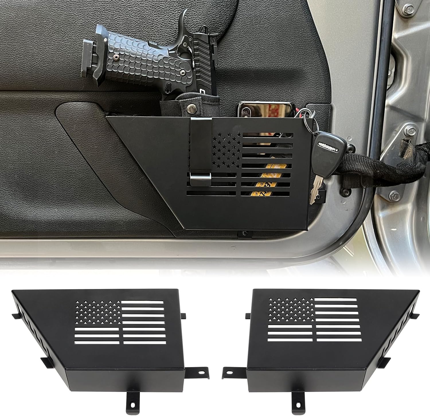 MAIKER Metal Front Door Storage Box for Jeep Wrangler JK JKU