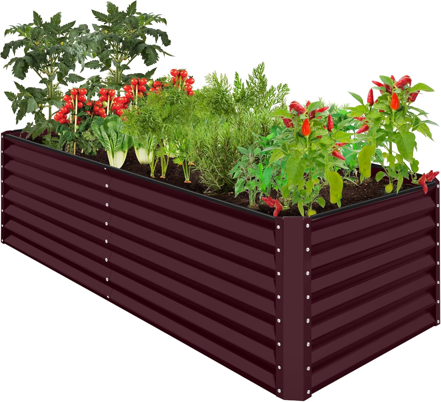 Outdoor Metal Raised Garden Bed for Vegetables and Flowers