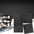 3D Wall Panels 33-Pack 12x12 in Black - Textured Accent Wall Panels