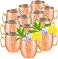 Moscow Mule Mugs 12 Pack 16 oz Hammered Copper Plated Set - Party