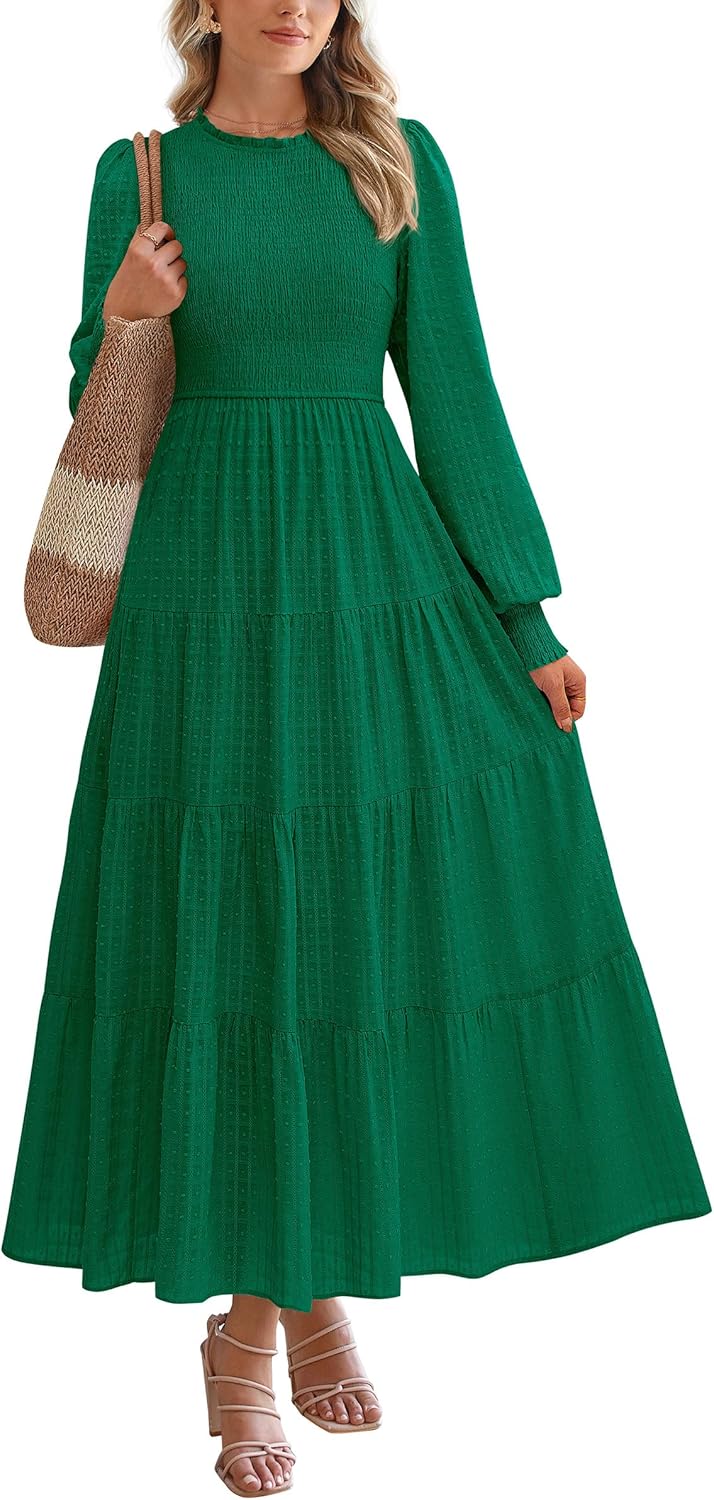 PRETTYGARDEN Women's Long Sleeve Maxi Dresses for Fall 2025