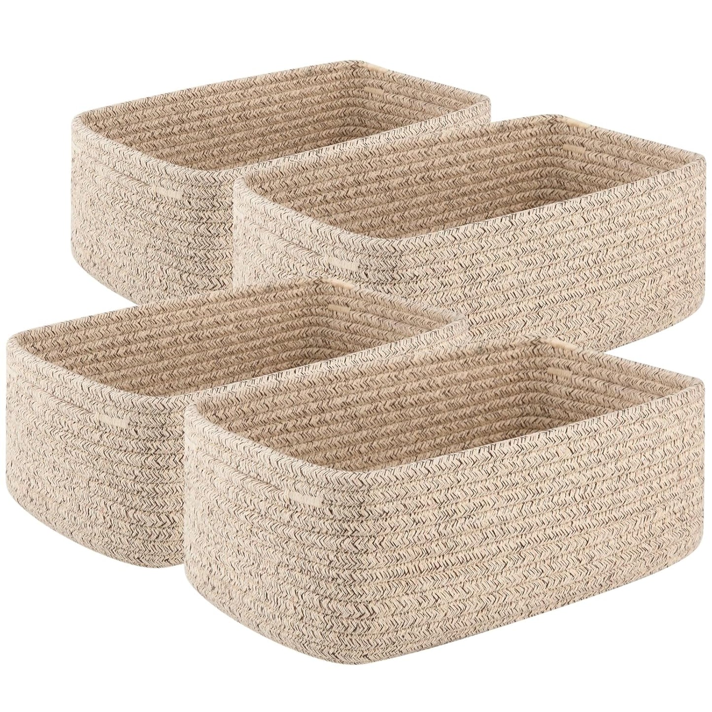 4 Pack Small Storage Shelf Baskets for Organizing and Decor