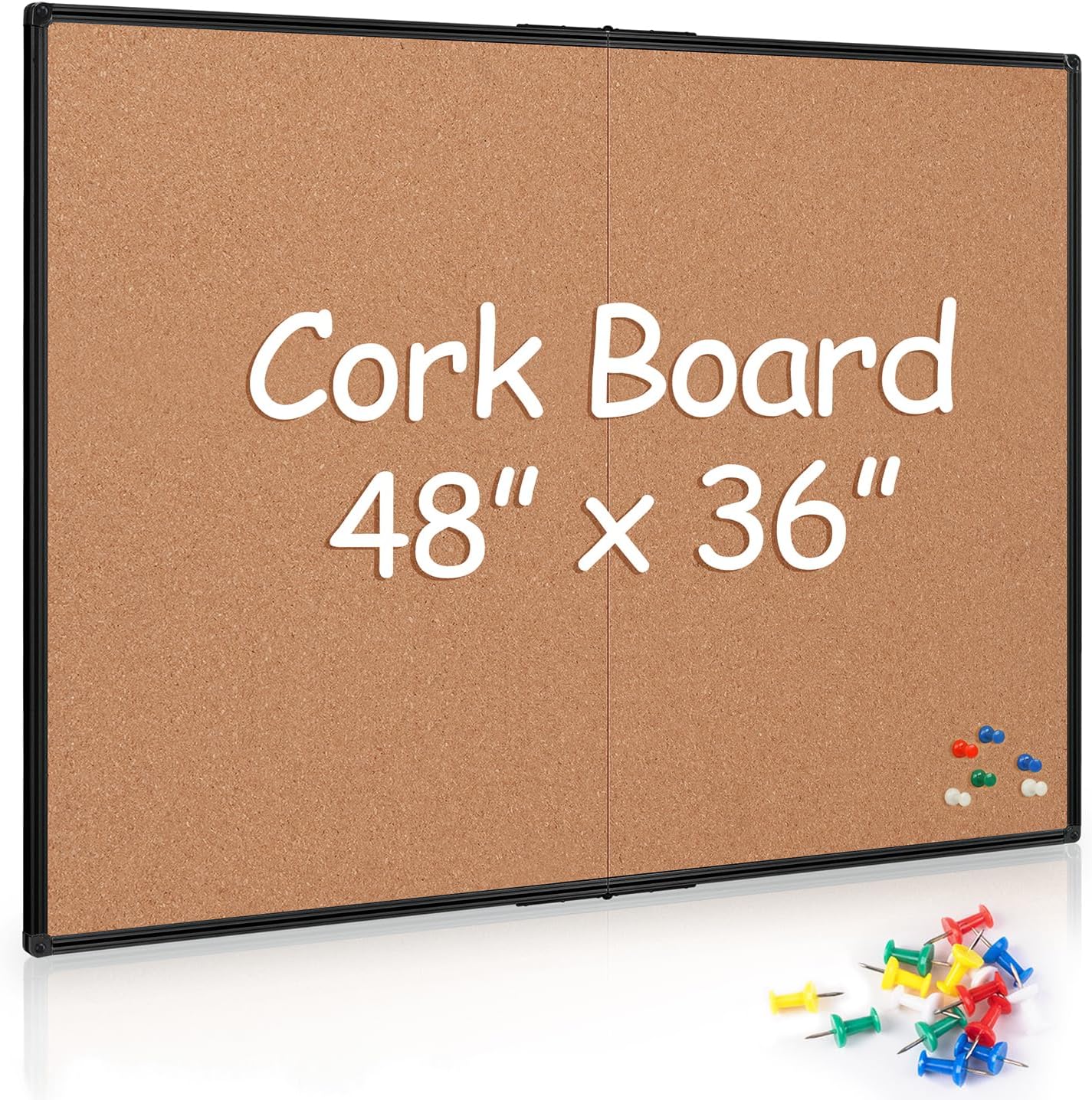 Board2by Cork Board Bulletin Board 36 x 48 for Home & Office