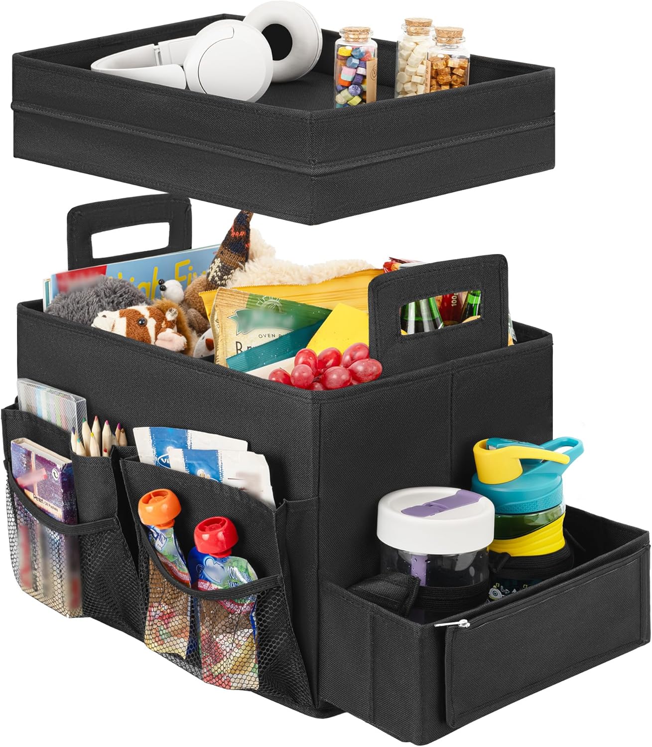 StorageWorks Car Organizer with Lid - Waterproof & Foldable Design