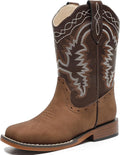 Kids Cowboy Boots for Boys Girls Square Toe Wide Calf - Comfortable is