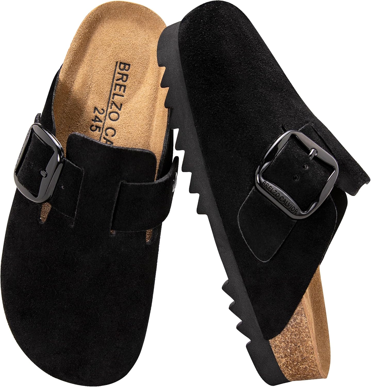 Suede Clogs for Women and Men with Adjustable Buckle Design