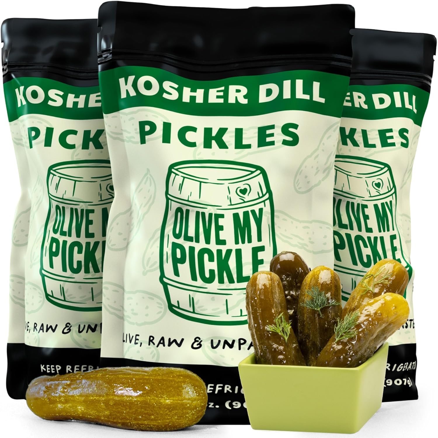 Fermented Dill Pickles Probiotic Goodness in 3 Pack Bundle