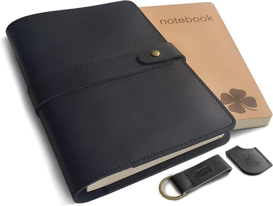 le vent Refillable Leather Journal - Dual Notebooks - Study & Work Companion