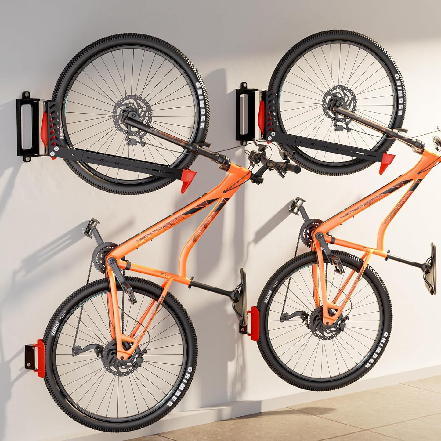 2-Pack Swivel Bike Rack Wall Mount for Space-Saving Storage