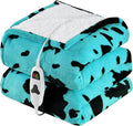 Cow Print Heated Electric Blanket Twin Size - Cozy Highland Cow Design