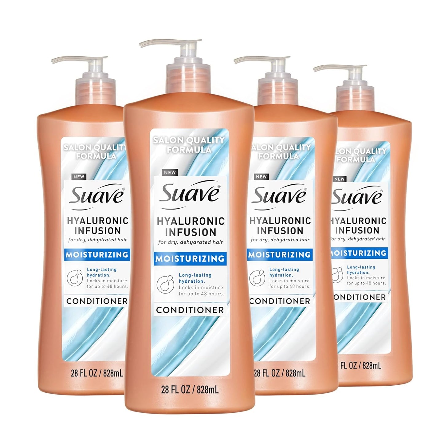 Hydrate Hair: Suave Hyaluronic Conditioner, 28 oz x 4